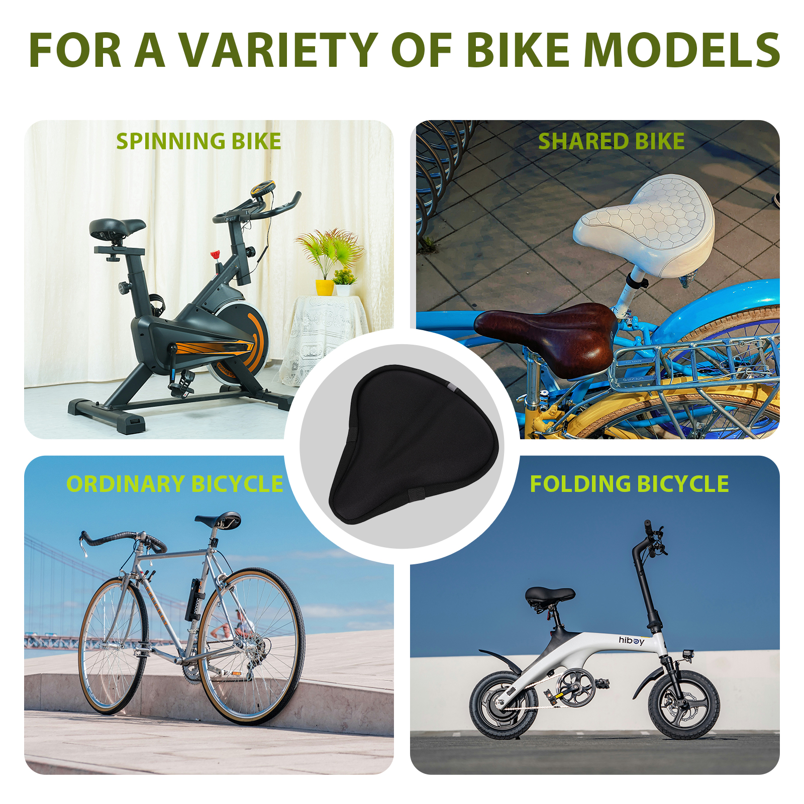 Gel Bike Seat Cover – Soft Padded Bicycle Saddle Cushion with Anti-Slip Design & Drawstring Fit – Comfort Cycling Seat Pad for Road, Mountain & Exercise Bikes - Image 3