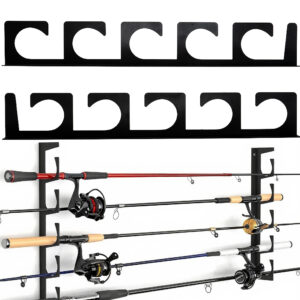 Fishing Rod Rack for Garage & Boat, Ceiling or Wall Mount Fishing Rod Holder, 5 Rod Capacity, Heavy Duty Fishing Pole Storage Organizer – Easy Installation