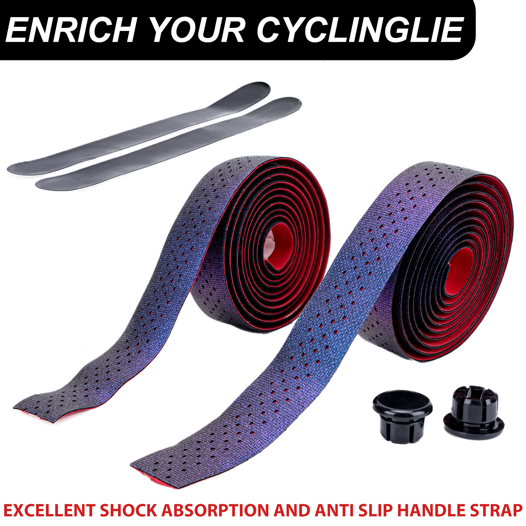 Bicycle Handlebar Tape, Bike Grip Tape, Gradient EVA Bar Tape for Road & Gravel Bikes, Non-Slip, Shock Absorbing, Comfortable Grip, Easy to Install - Image 4