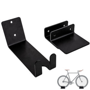 Wall Bike Mount, Heavy Duty Bicycle Wall Mount Hangers, Space Saving Vertical Bike Storage Racks for Road and Mountain Bikes, Indoor Garage Organization (Black)