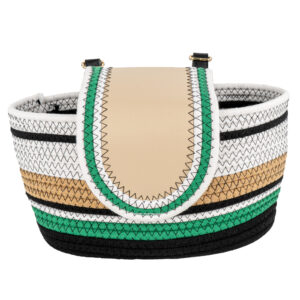 Bike Front Basket for Women, Handmade Bike Basket Front Detachable Fabric Handlebar Storage Basket, Lightweight Green Carry Tote for Bicycles