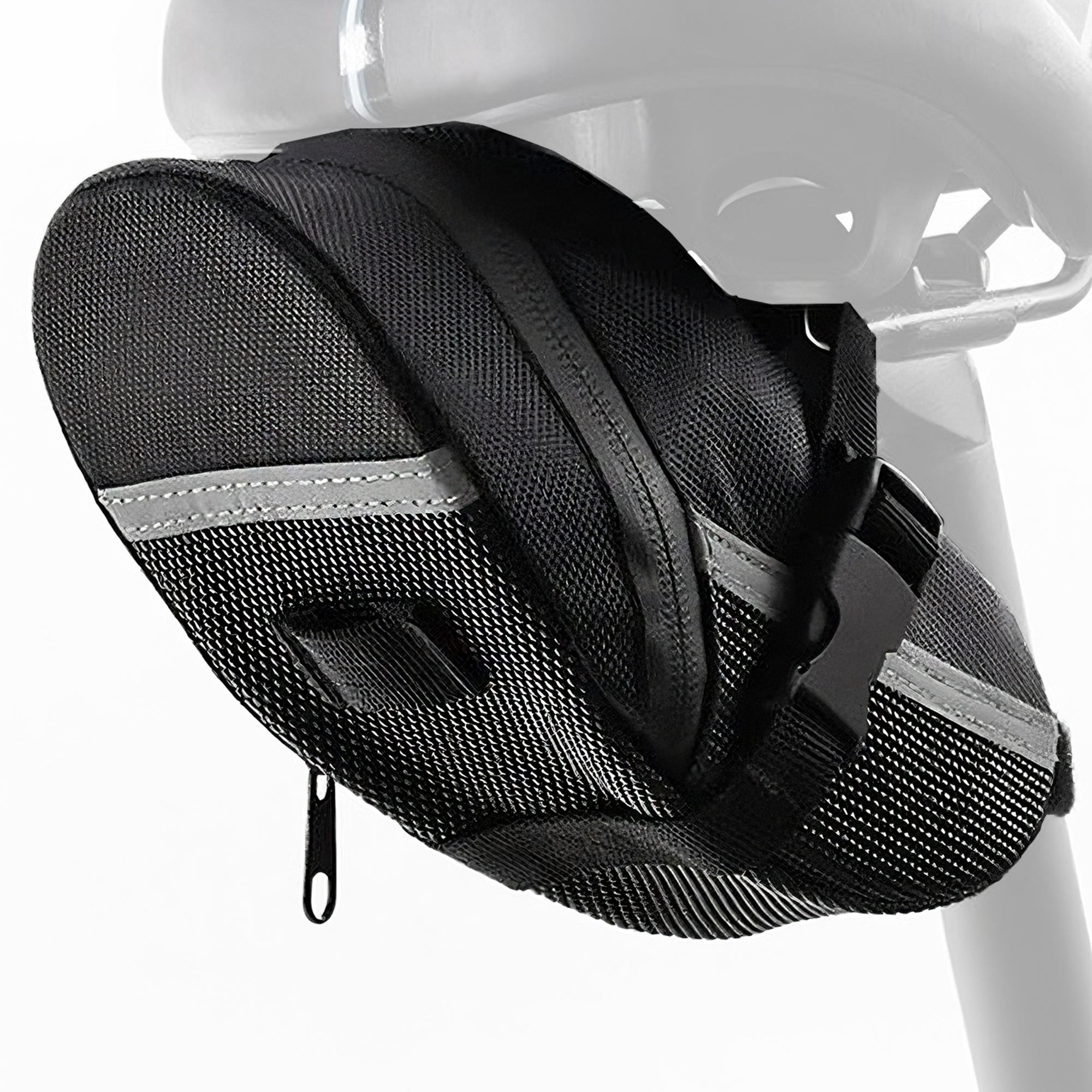Bike Bag Under Seat – Waterproof Bicycle Saddle Bag with Reflective Strip, Compact Under Seat Bike Pouch for Road & Mountain Bikes