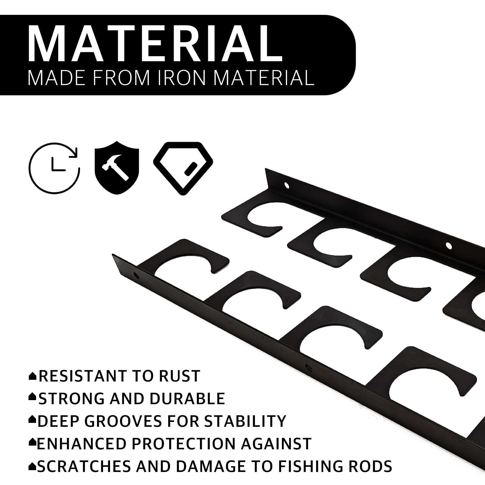 Fishing Rod Rack for Garage & Boat, Ceiling or Wall Mount Fishing Rod Holder, 5 Rod Capacity, Heavy Duty Fishing Pole Storage Organizer – Easy Installation - Image 5