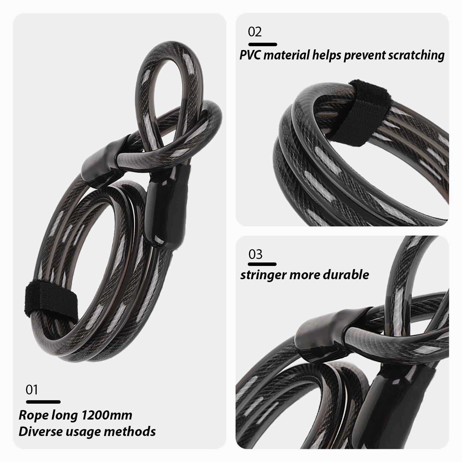 Bike U Lock with Cable and Mount – Heavy Duty Anti Theft Bike Lock with 3 Keys, Bicycle U-Lock with Steel Cable for MTB Road Bike Scooter Ebike Electric Bike - Image 5