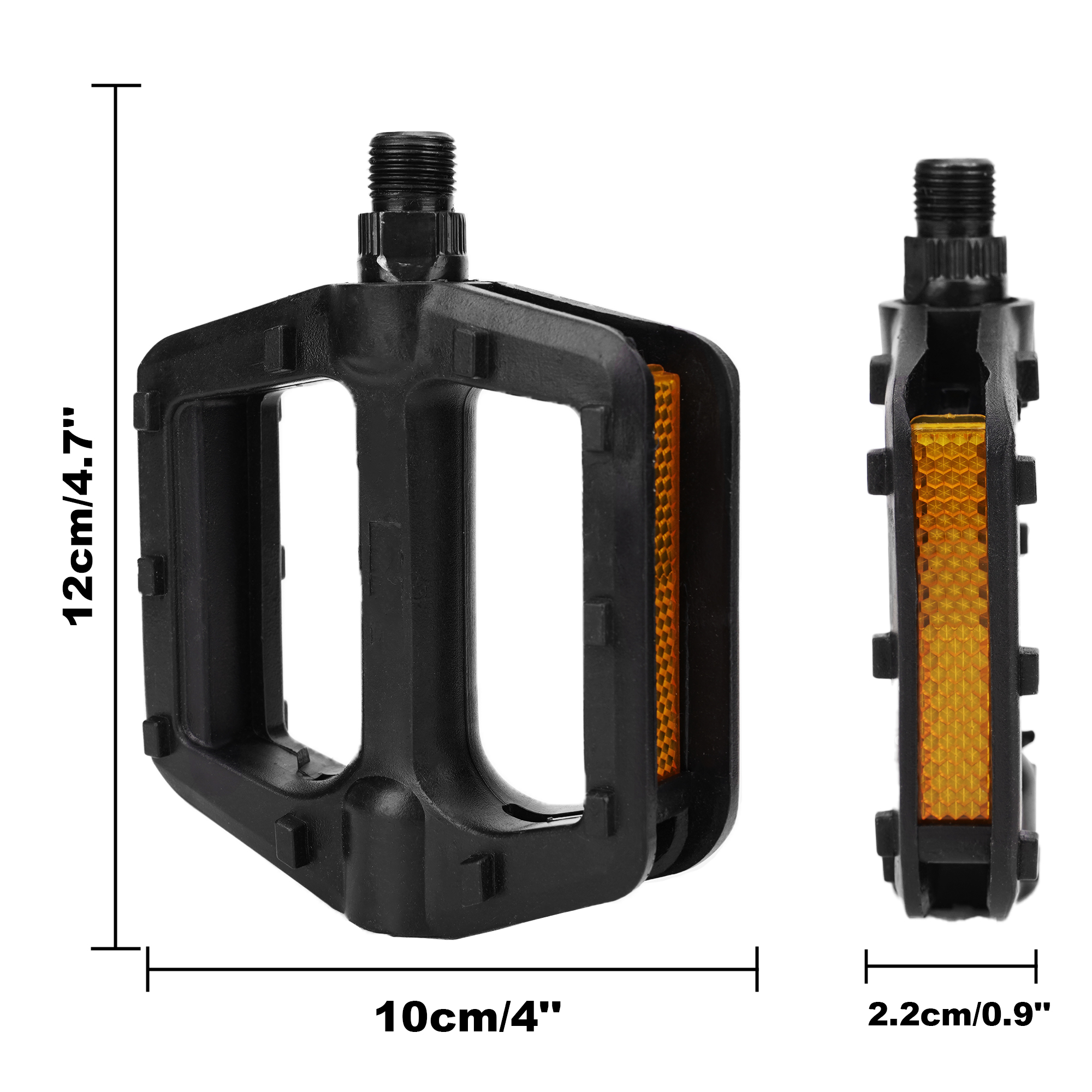 Bike Pedals – 9/16" Platform Pedals with Reflectors for Mountain, Road, BMX, and Ebike – Anti-Slip Bicycle Pedals for Adults - Image 5
