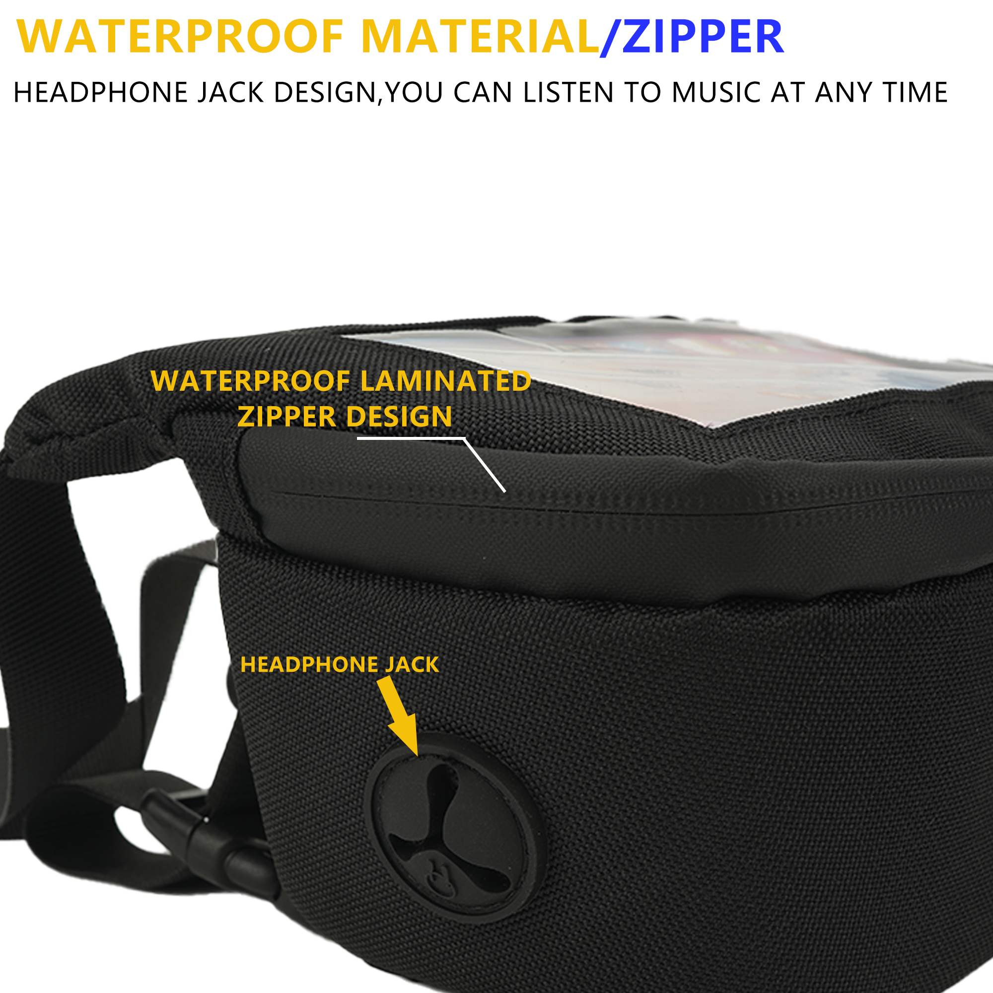 Bike Handlebar Bag – Waterproof Bicycle Handlebar Bag with Sensitive TPU Touchscreen Phone Holder, Front Frame Pouch for Road & Mountain Bikes, Large Capacity Cycling Storage Bag - Image 5