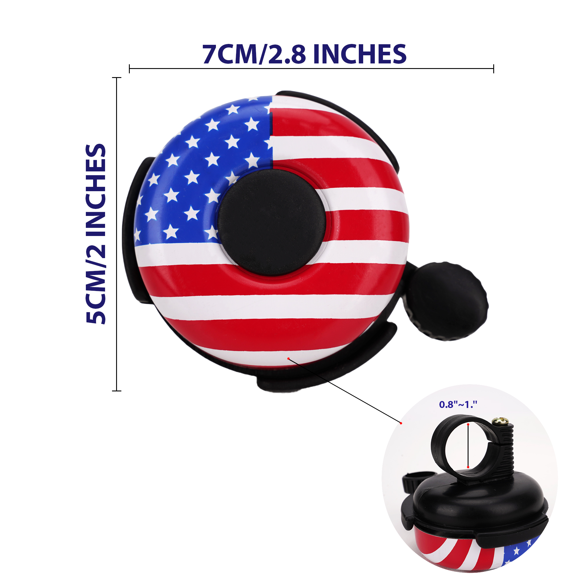 Kids Bike Bell – Loud Clear Sound Bicycle Bell for Boys and Girls, American Flag Design, Easy Handlebar Mount for Toddler, BMX, and Cruiser Bikes - Image 5