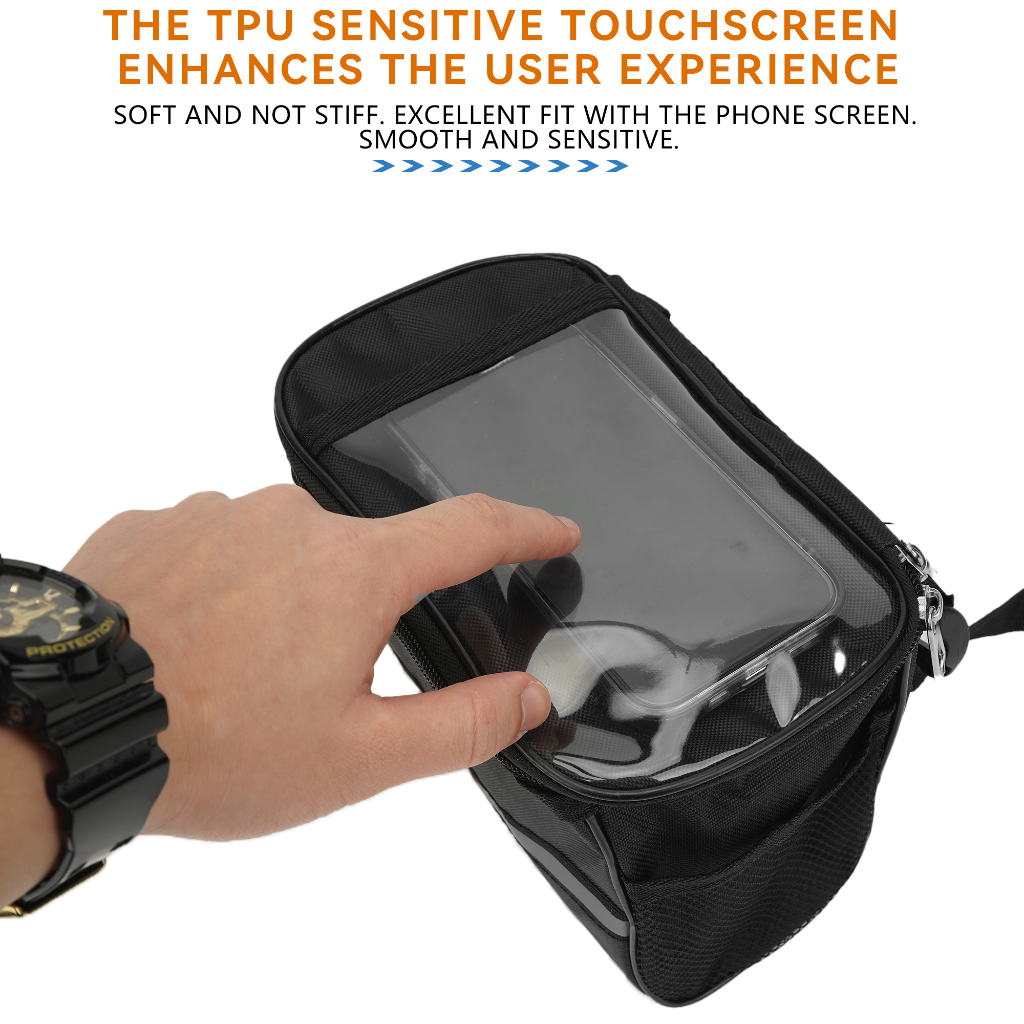 Bike Handlebar Bag – Waterproof Bicycle Handlebar Bag with Reflective Strip, Lightweight Front Storage Pouch for Road & Mountain Bikes, Easy Installation Cycling Organizer - Image 6