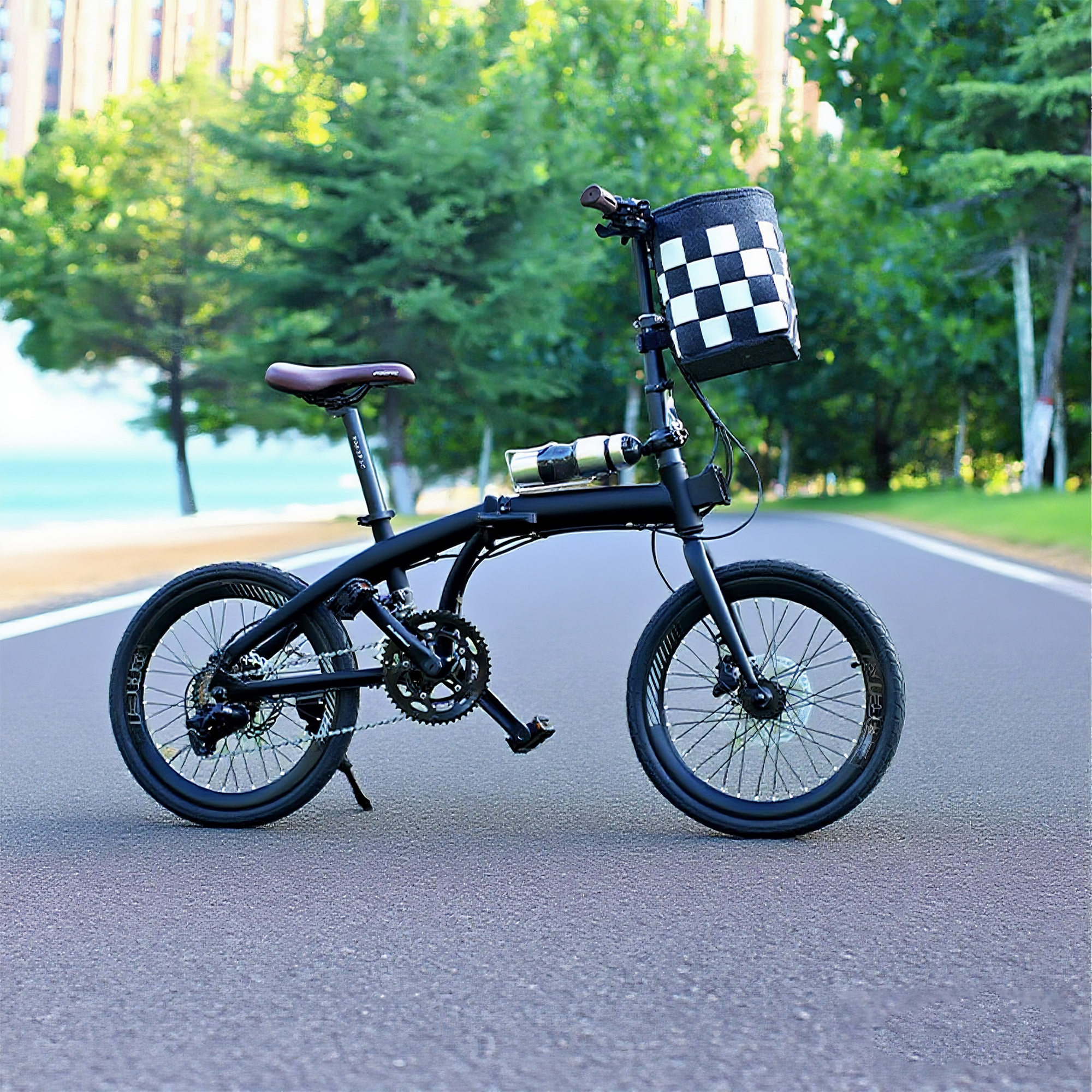 Bike Basket Front for Bike, Woven Felt Bicycle Handlebar Basket for Adults, Detachable Storage Basket for Commuting, Shopping, Picnic, Daily Riding Accessories - Image 3