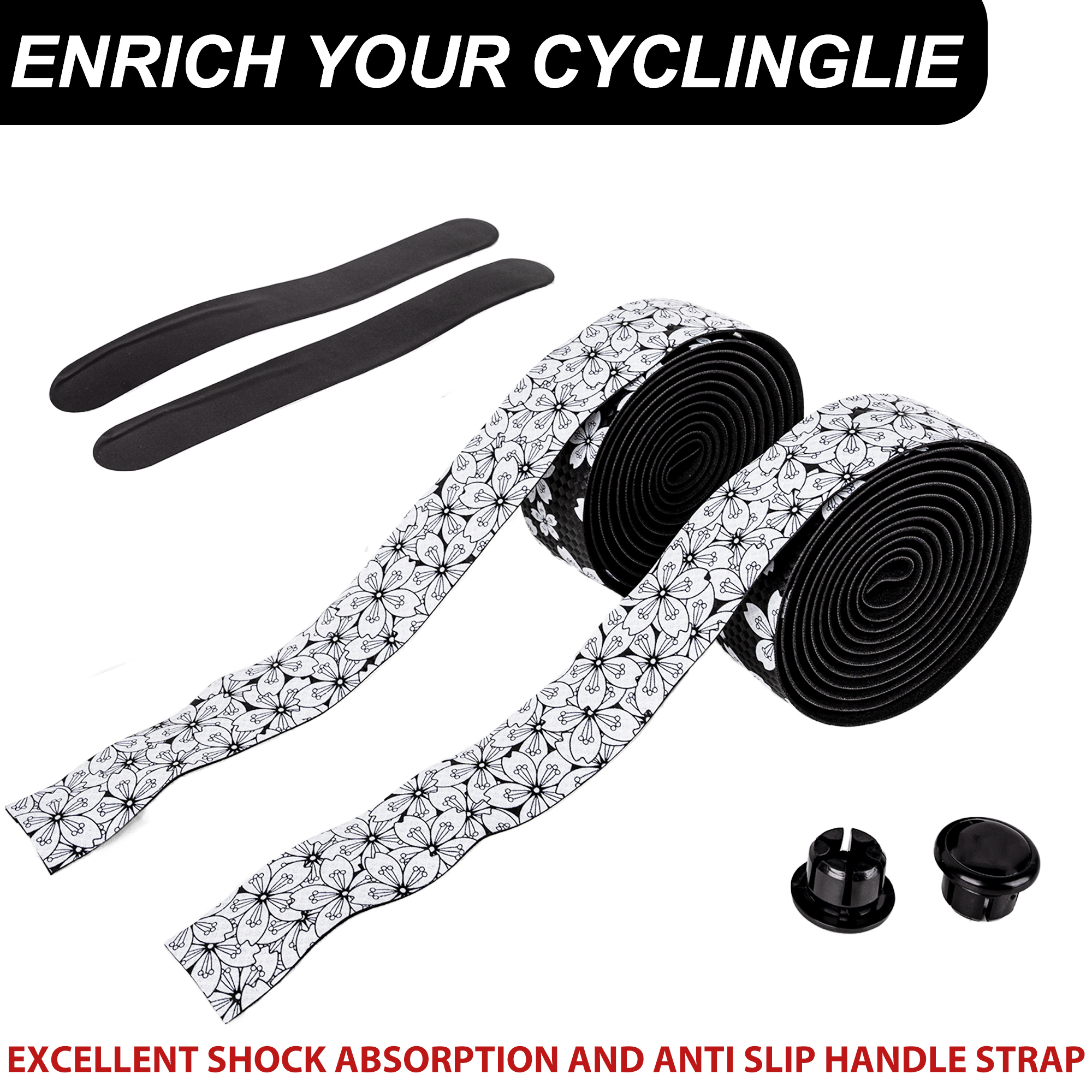 Anti-Slip PU+EVA Bar Tape, Bike Grip Tape for Road Bike, 3mm Thick Bicycle Grip Wrap, Breathable Bike Handlebar Tape for Gravel or Racing - Image 6