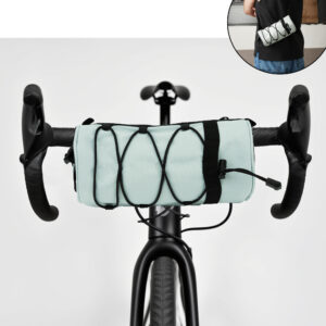 Bicycle Handlebar Bag for Adults – Waterproof Bike Front Bag with Side Pockets & Elastic Band, Cycling Handlebar Bag for Road, MTB & Commuter Bikes (Green)