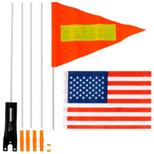 Bike Safety Flag with Pole – High Visibility Bicycle Flag for Kids & Adults, Bike Trailer, Trike, Scooter, Wheelchair, Go Kart Safety Flag for Cycling Protection
