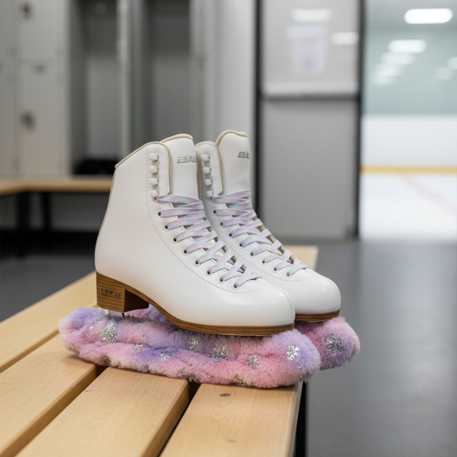 Ice Skate Soakers 1 Pair Plush Blade Covers for Figure & Hockey Skates, Soft Absorbent Lining, Fits Most Blades up to 12 Inch, Youth & Adult, Pink Purple/Teal - Image 3
