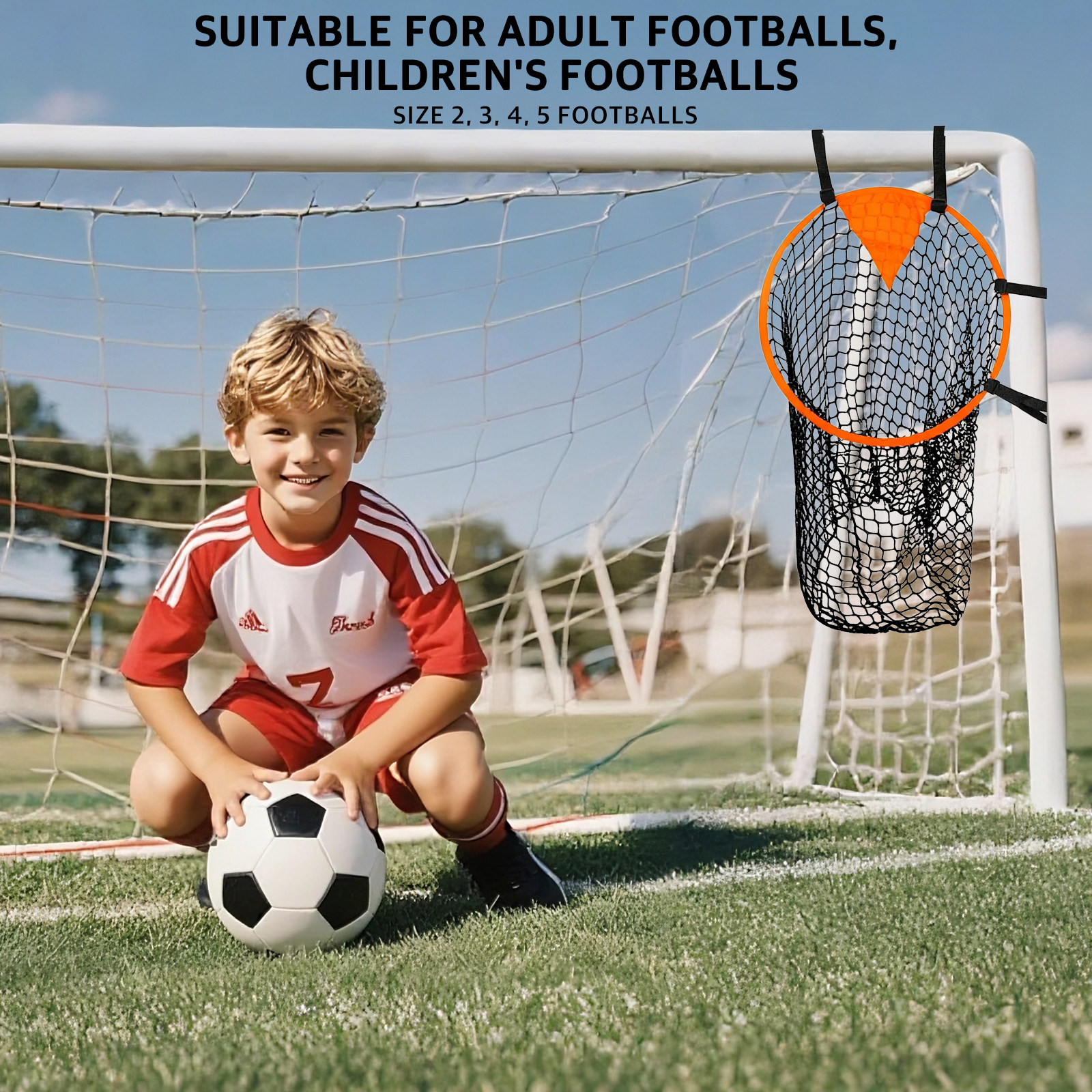 Soccer Goal Corner Target Nets with Bag 2-Pack – Orange & Red High-Visibility Accuracy Trainers with Catch Net, Adjustable Straps, Portable Shooting Targets for Kids & Adults - Image 4