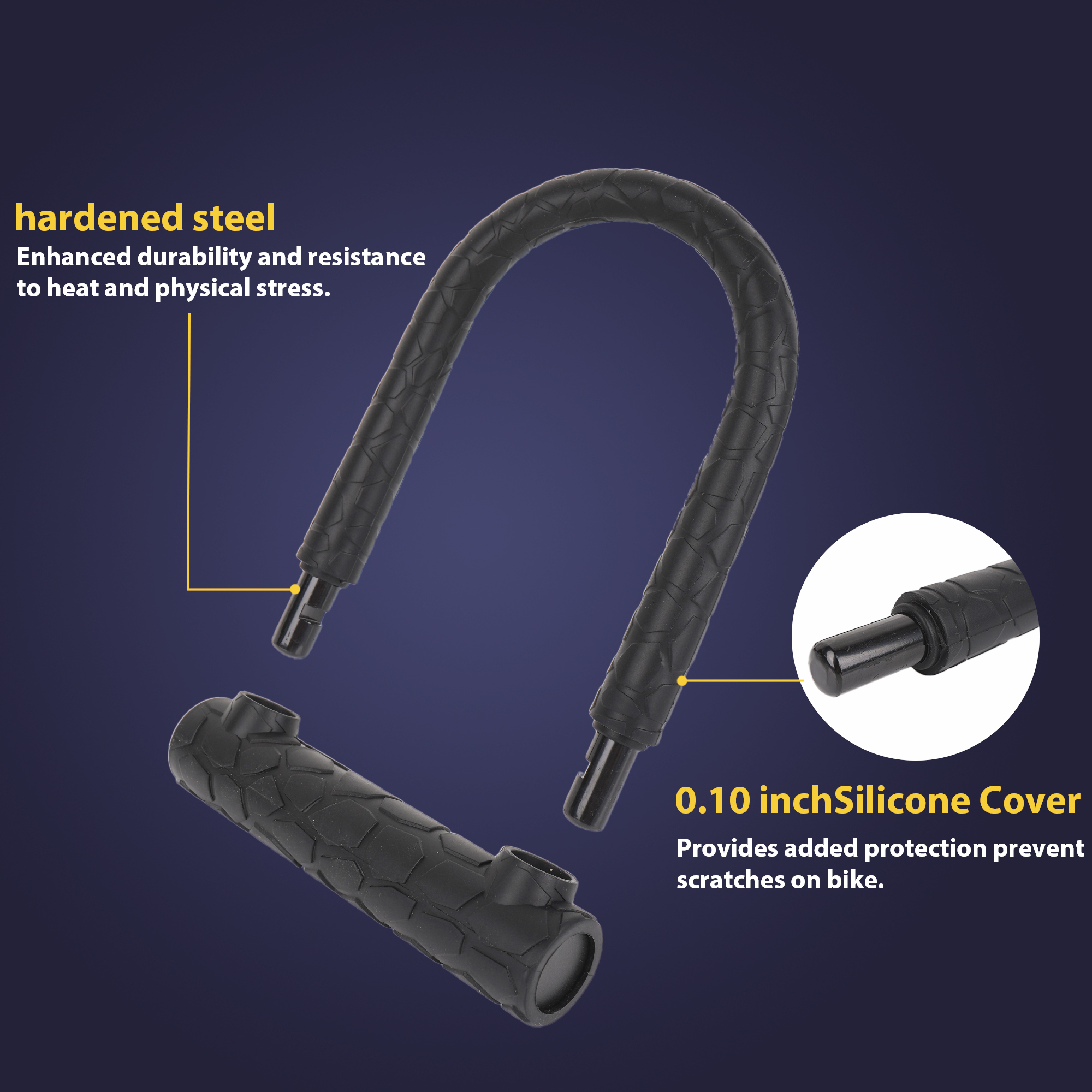 Bike U Lock with Cable and Mount – Heavy Duty Anti Theft Bike Lock with 3 Keys, Bicycle U-Lock with Steel Cable for MTB Road Bike Scooter Ebike Electric Bike - Image 4