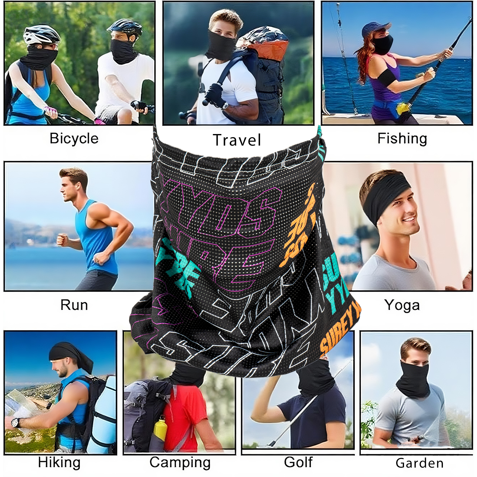 Face Covering for Men & Women with Arm Sleeves – Cooling Neck Gaiter for Sun Protection, Breathable UV Protection Headwear for Cycling, Running, Fishing, Hiking & Outdoor Sports - Image 5