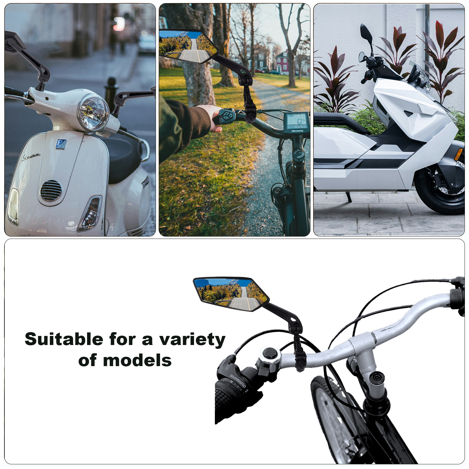 Bike Mirror Handlebar Mount – Adjustable Rear View Mirror for Mountain Bikes, E-Bikes, Scooters, Clear View, Easy Installation, Ideal for Adult Bikes - Image 5
