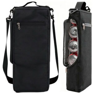 Golf Bag Cooler Sleeve – Insulated Beer Cooler Bag for Golf, Fits 6 Cans, Portable Shoulder & Tote Cooler for Golf Bag, Black
