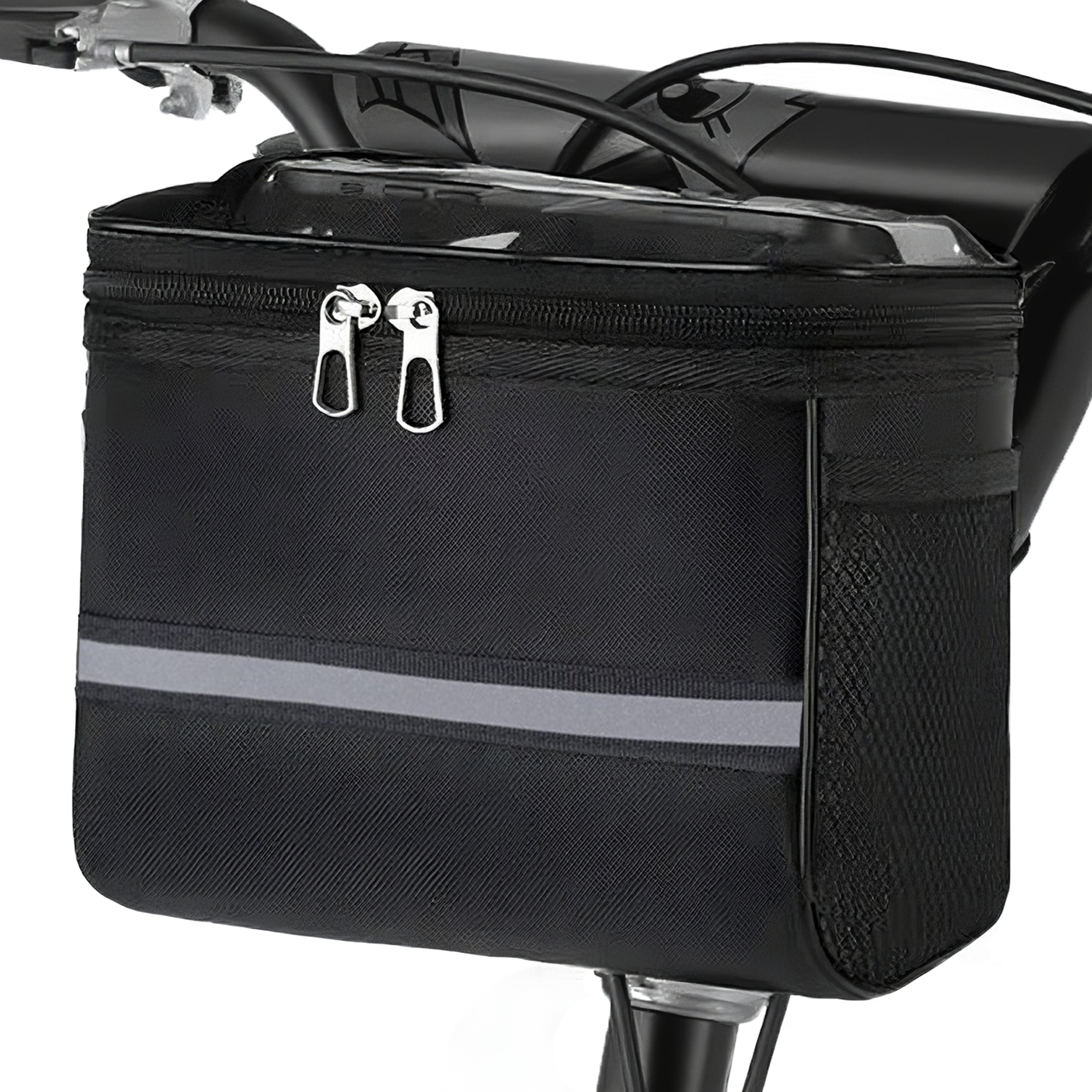 Bike Handlebar Bag – Waterproof Bicycle Handlebar Bag with Reflective Strip, Lightweight Front Storage Pouch for Road & Mountain Bikes, Easy Installation Cycling Organizer