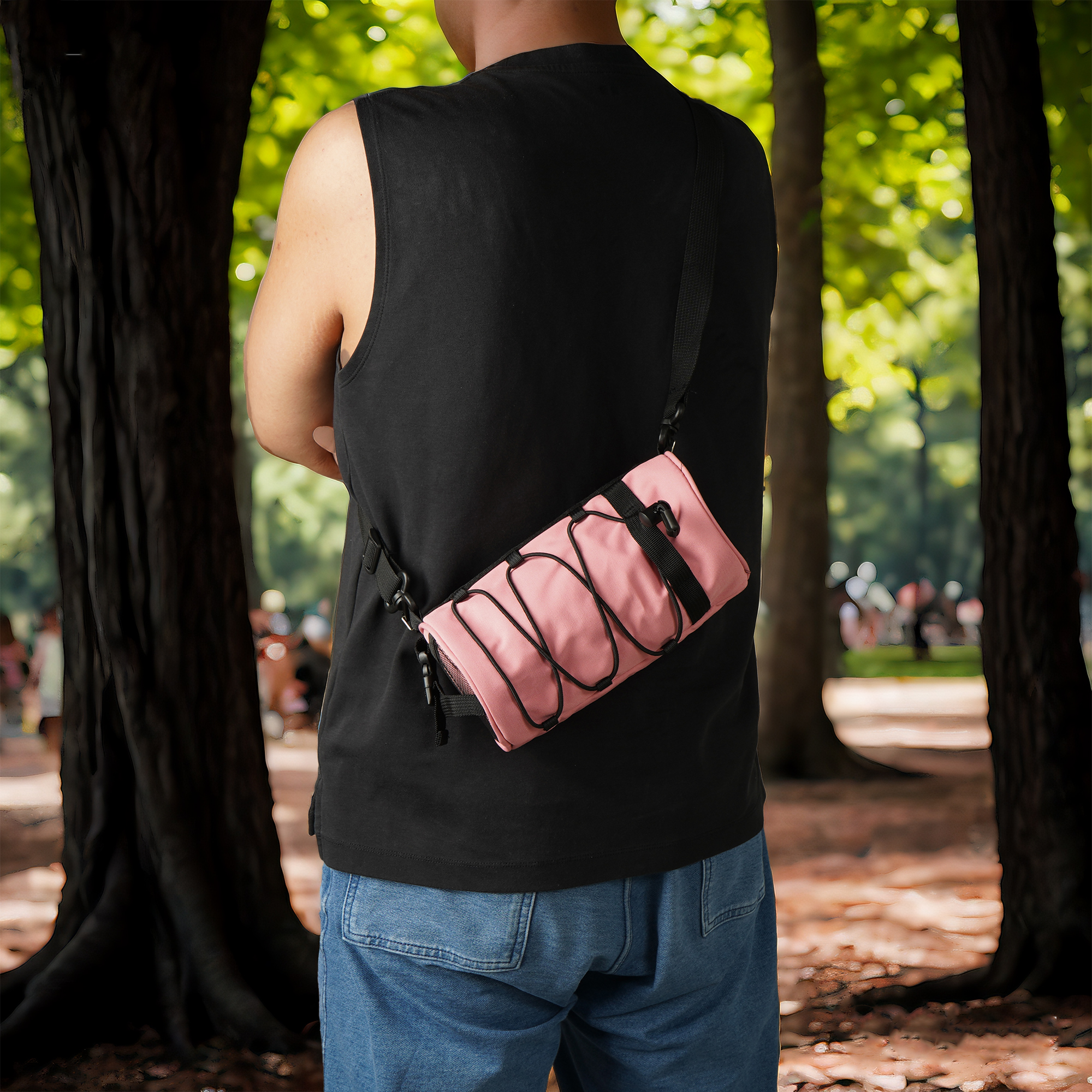 Simple Bar Bag for Adults – Waterproof Bike Front Bag with Side Pockets & Elastic Band, Cycling Handlebar Bag for Road, MTB & Commuter Bikes (Pink) - Image 5