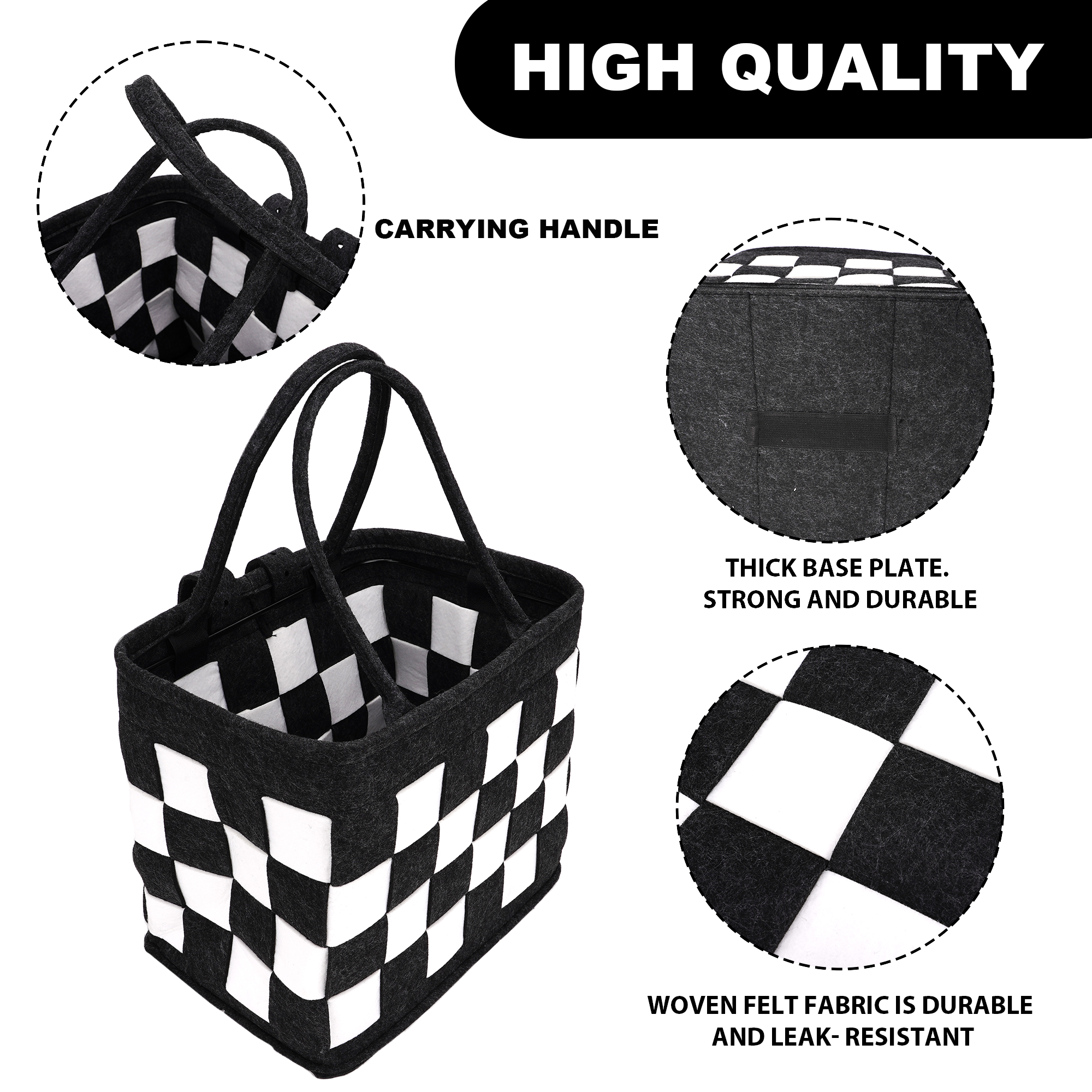 Bike Basket Front for Bike, Woven Felt Bicycle Handlebar Basket for Adults, Detachable Storage Basket for Commuting, Shopping, Picnic, Daily Riding Accessories - Image 6