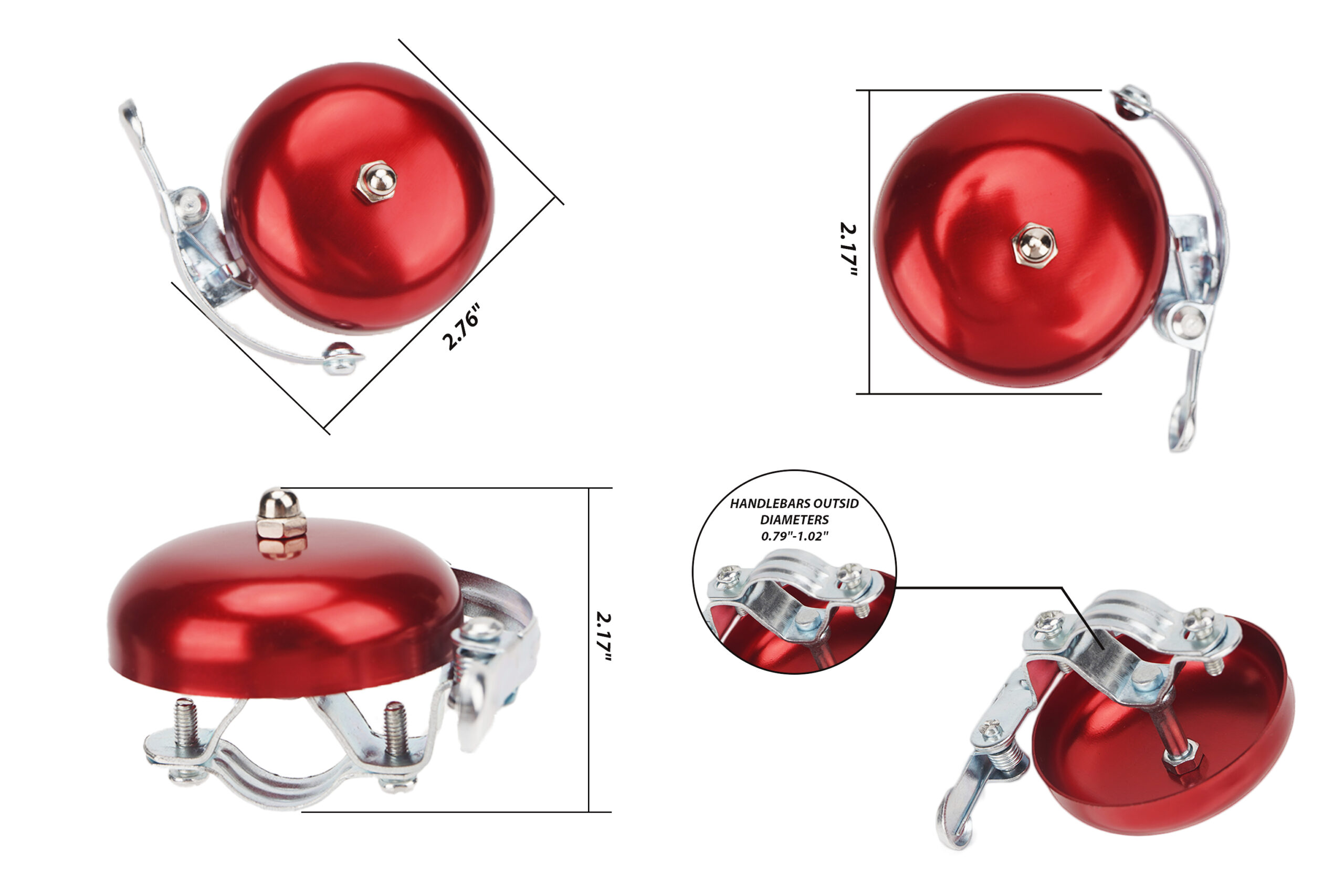 Bike Bell for Adults – Loud and Clear Sound, Classic Metal Design, Easy to Install, Suitable for bicycles with darker colors, Mountain Bikes, Road Bikes, and Scooters ( Red ) - Image 5